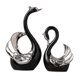 thumbnail image 1 of Escultura de pareja de cisnes de cerámica, adorno coleccionable, altura 23 cm y mesa 16 cm Negro, 1 of 9