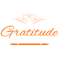 thumbnail image 1 of Gratitude Vinyl Decal Sticker Quote - Small - Pastel Orange, 1 of 3