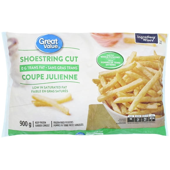 Great Value Shoestring Cut Frozen Fried Potatoes, 900 g