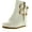 White, variant on LINK PEGGY-90K Children Girl's Wedge Heel Double Straps High Top Ankle Booties