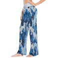 thumbnail image 3 of Women's Long Sleep Pants Home Pants Sleep Pants Wide-Leg Pants Design Elastic Fabric Casual Pants S Cartoon Blue Spray, 3 of 7