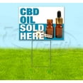 thumbnail image 1 of Cbd Oil Sold Here (18" x 24") Yard Sign, Includes Metal Step Stake, 1 of 6