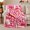 Heart Lollipop, variant on Peppermint Candies with Candy Canes Lollipops and Pink Striped Burst, Cheerful Holiday Style for Candy Lovers, Soft Flannel Blanket for Playroom and Family Room, Christmas Gift, Home Decor
