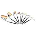 thumbnail image 4 of Kit de 9 piezas de formas especiales para aplicación de polvos, contornos, cremas BB y sombras de ojos: juego de brochas de maquillaje profesional con mangos plateados y negros, 4 of 8