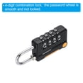 thumbnail image 4 of Uxcell 4 Digit Combination Lock Security Cable 1 Set Outdoor Padlock Lock Chain Black 1.6Ft, 4 of 7