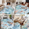 thumbnail image 5 of 6'x9' Area Rugs, Sea Turtle Indoor Outdoor Area Rug for Living Room Bedroom, Summer Beach Coastal Nautical Coral Blue Red Washable Bathroom Rugs Kitchen Floor Carpet Mats Home Decor Aesthetic, 5 of 8