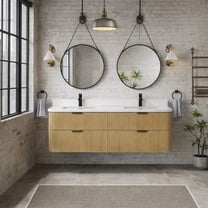 Chantal 60" Floating Bathroom Vanity Oak