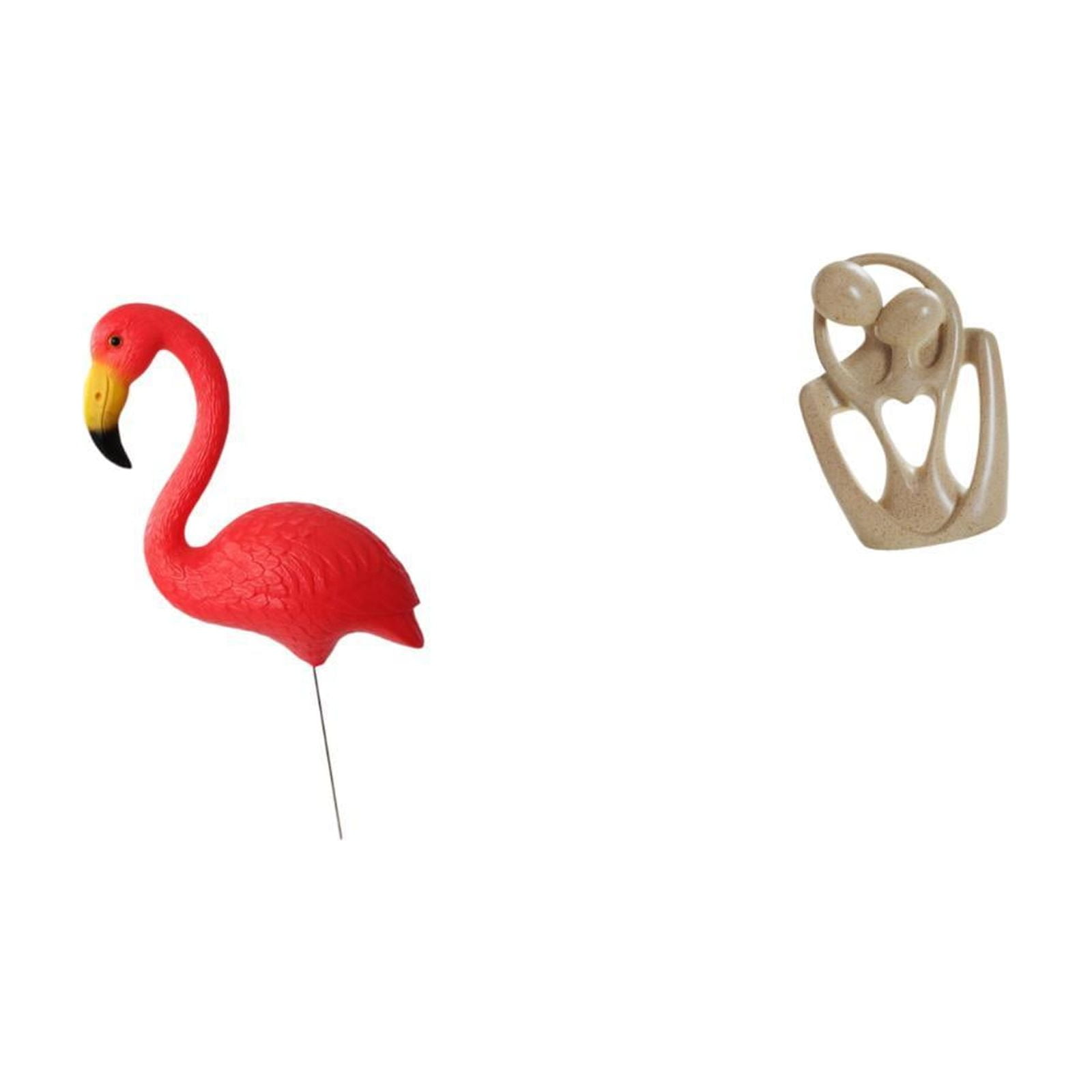 simhoa Flamingo Garden Sculpture with Abstract Couple Figurine Creative Resin Statue for Bookcase Cafe Desktop and Holiday Spring Decor