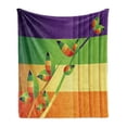 thumbnail image 1 of Colorful Soft Flannel Fleece Throw Blanket, Modern Various Fractal Floral Leaves and Branch Vibrant Stripes Fantasy Artwork, Cozy Plush for Indoor and Outdoor Use, 50" x 70", Multicolor, by Ambesonne, 1 of 6