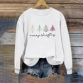 thumbnail image 2 of Womens Christmas Tree Print Sweatshirts Round Neck Tops Long Sleeve Blouses Comfort Casual Relaxed Fit Pullover Sweater Blouses Fall Fashion Outfits 2025 Christmas Fleece Teen Girls Christmas Clothes, 2 of 7