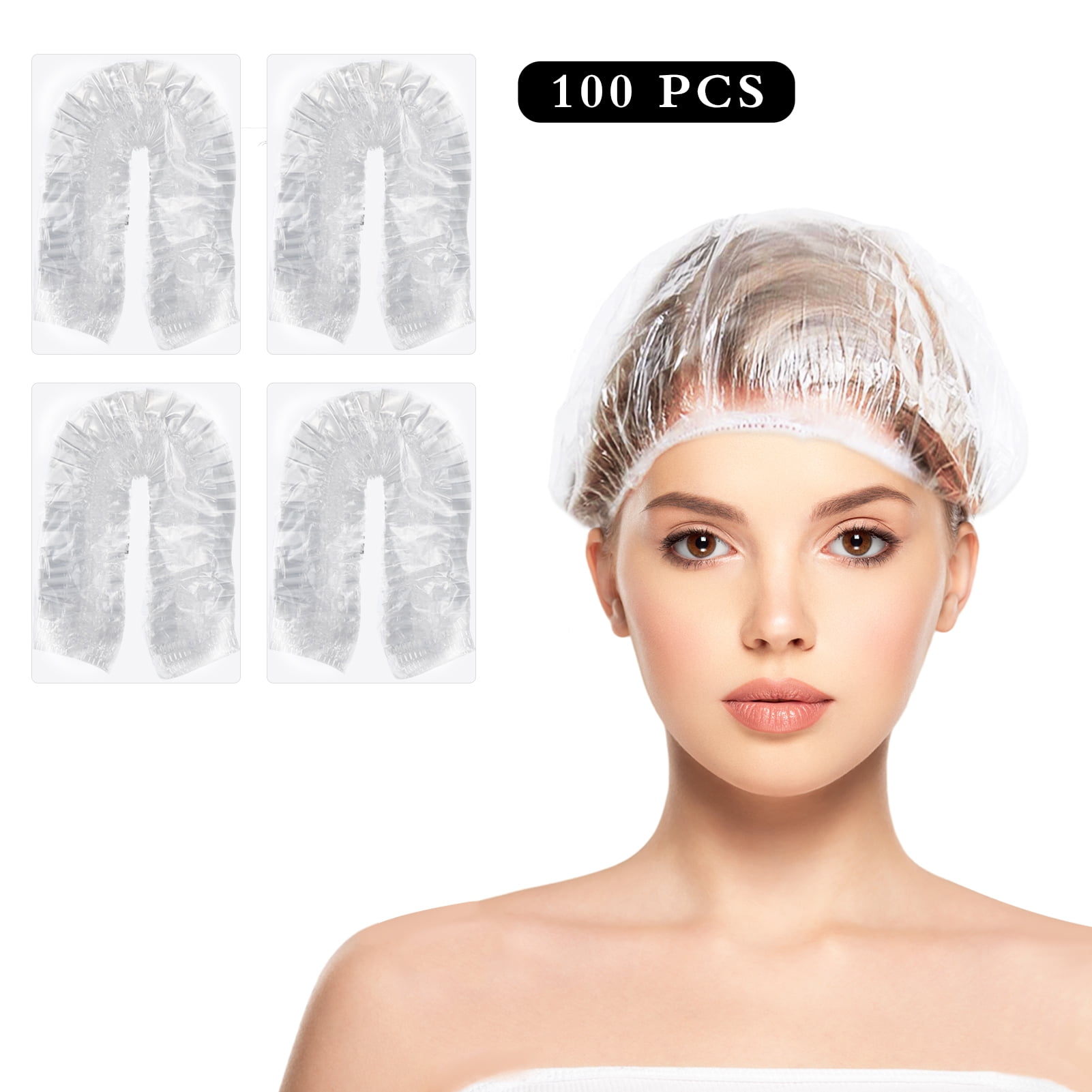 Prdigy 100PCS Disposable Shower Caps, Extra Large and Thick Plastic