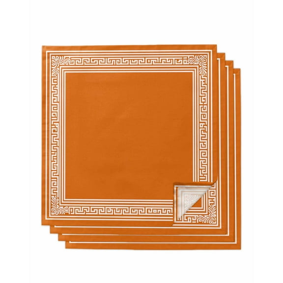 Hokiten Kitchen Dinner Napkins Set of 4 Burnt Orange Geometric Cloth Napkins Reusable Washable Table Napkins for Weddings Cocktail Parties Holiday Table Decor 20x20 Inch