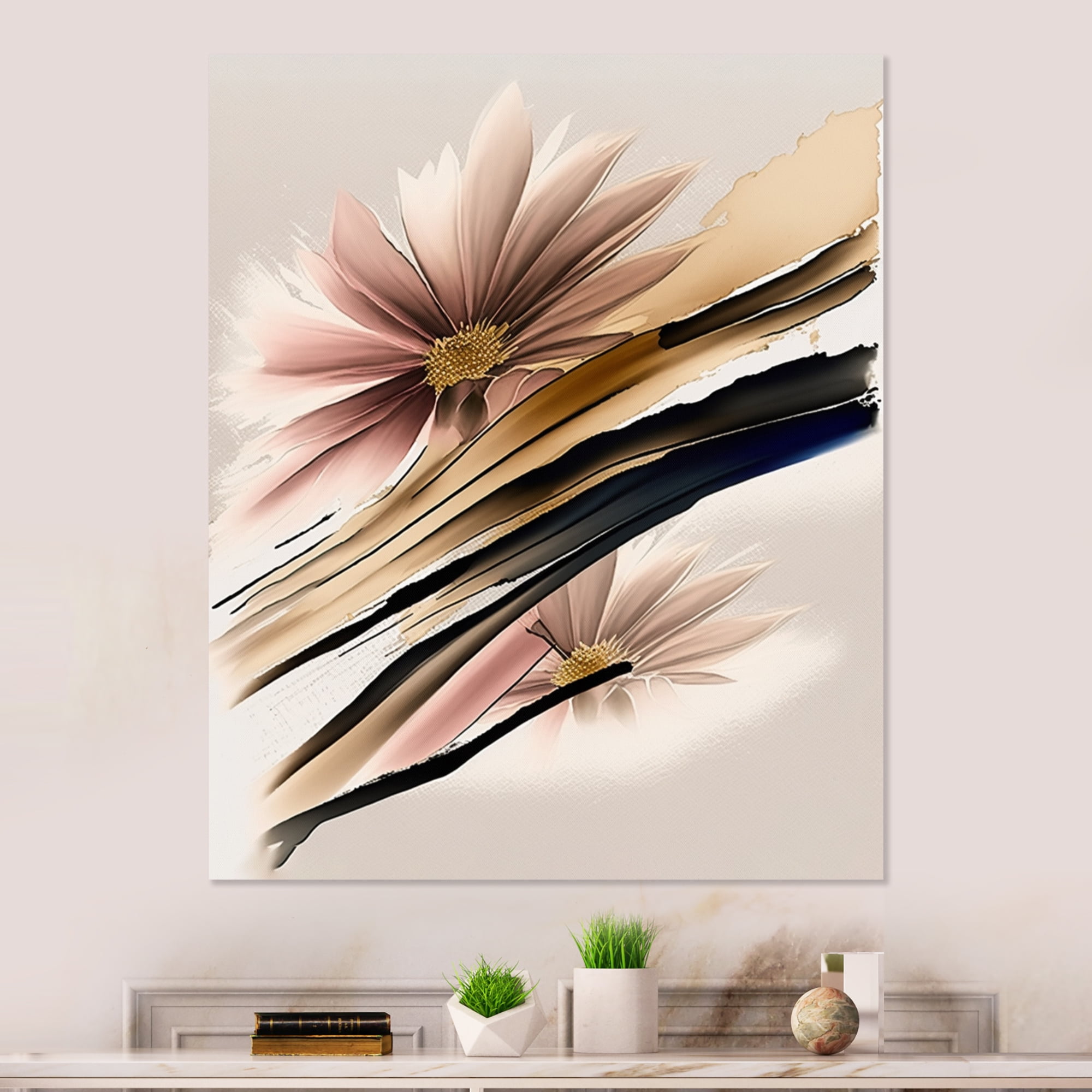 Designart Daisy Hyperrealistic Flowers I Canvas Wall Art