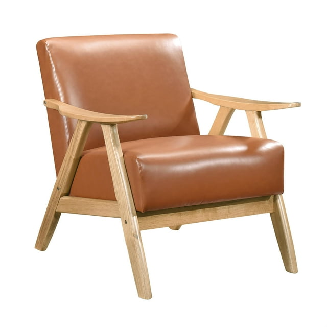 Lexicon Damala Fauteuil d'Appoint en Similicuir Brun Mat