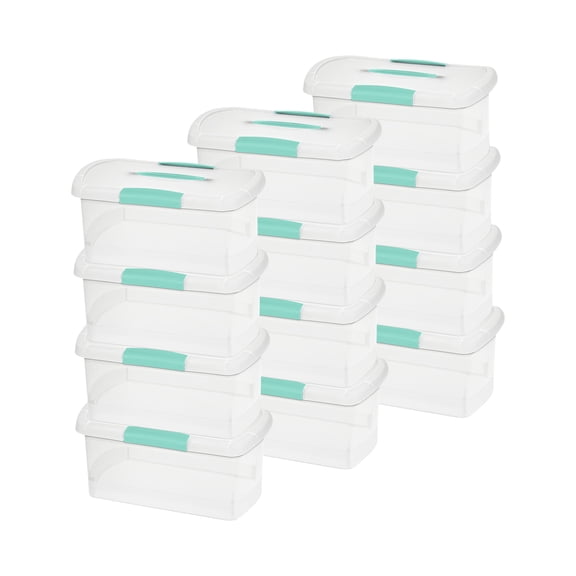 Sterilite 18748606 Medium Nesting ShowOffs Clear File Box w/ Latches (12 Pack)