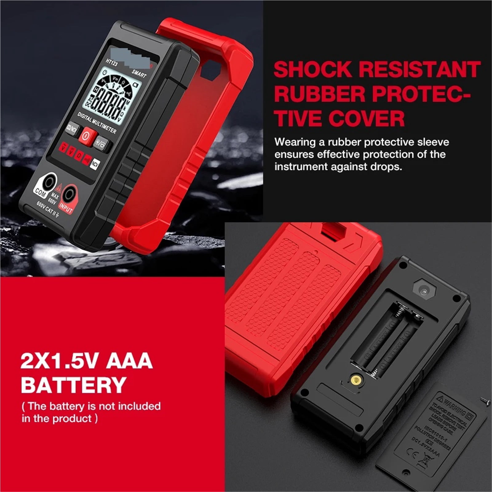 Smart Digital Multimeter AC/DC Voltage Resistance Continuity Measurement Tester NCV Multimeter With Backlight ,Battery Test