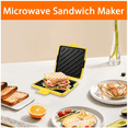 thumbnail image 2 of Microwave Sandwich Maker,Microwave Toastie Sandwich Grilled Cheese Maker,Panini Press Sandwich Maker,Microwave Grill,Portable Non Electric Grill Tray,Nonstick Toastie Press,Dishwasher Safe,Blue, 2 of 8