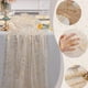 thumbnail image 3 of Caminos de mesa Snowkingdom dorados de 10 pies, tela de gasa transparente para bodas, lentejuelas doradas con purpurina, lámina metálica, decoración de mesa para fiestas, cumpleaños, Navidad, 3 of 8
