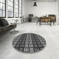 thumbnail image 4 of Ahgly Company Machine Washable Indoor Round Transitional Dark Gray Black Area Rugs, 4' Round, 4 of 7