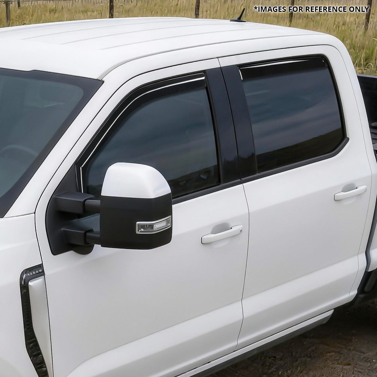 DNA Motoring for 2017-2026 Ford F250 F350 SD In-Channel Window Visor Sun Rain Guard Deflector