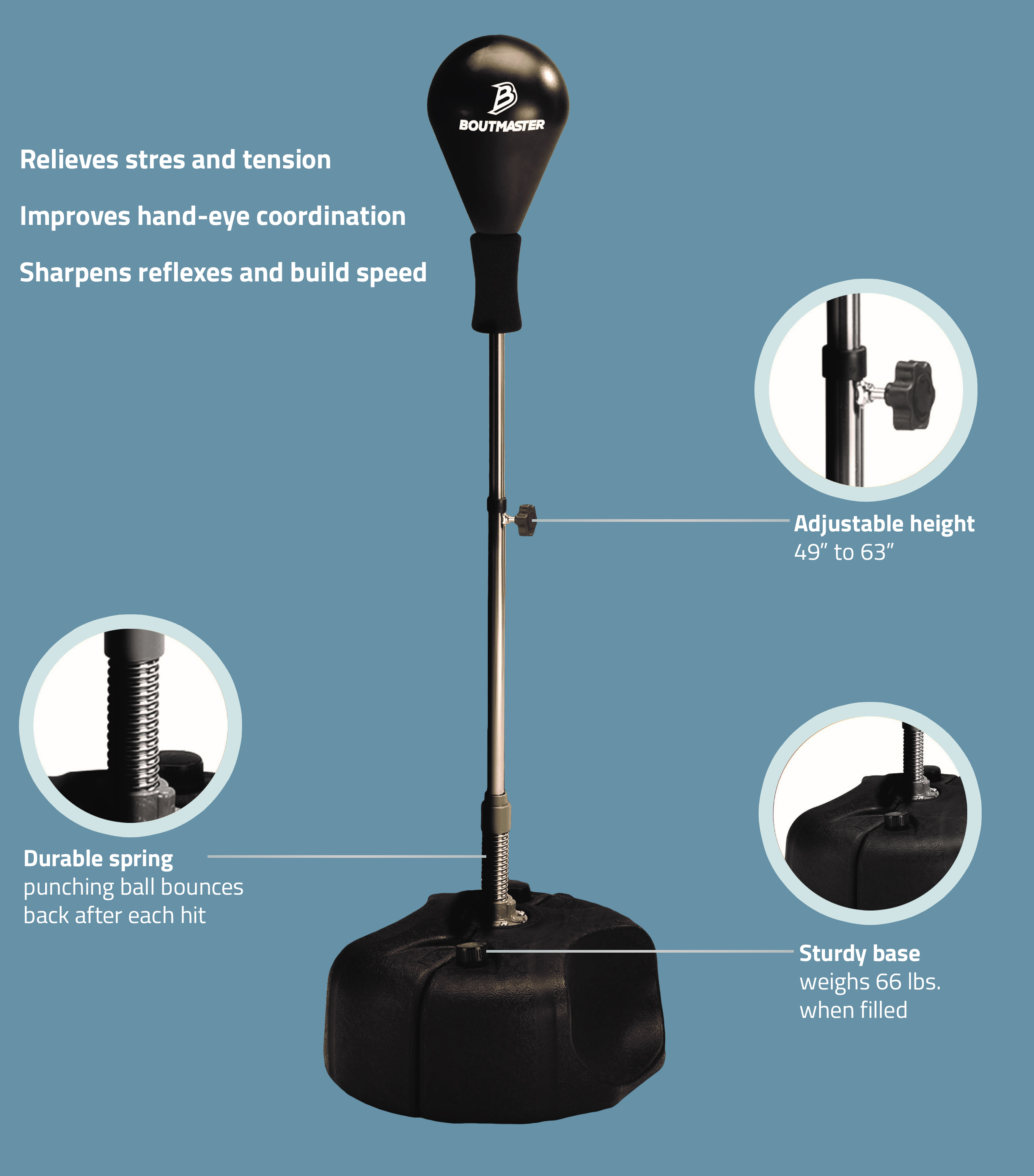 メンテナンス Weighted Punching Bag PRO-BOX PROFESSIONAL LEATHER PUNCH BAG (40kg) - Boxing