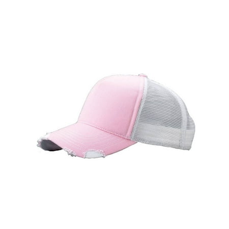 - Cotton Twill Distressed Mesh Trucker Hat