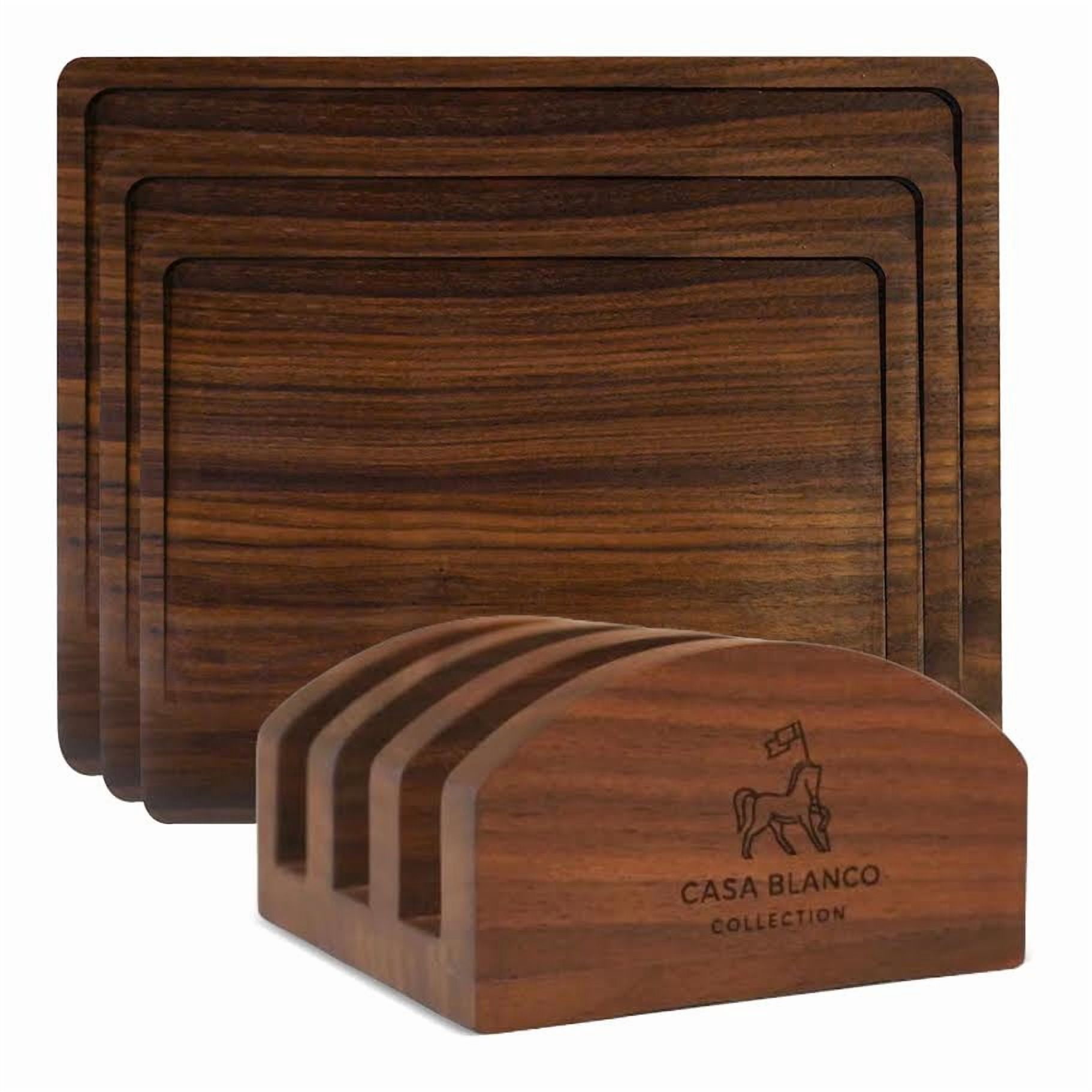 Black Walnut 3 piece Cutting Boards with black walnut stand