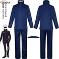 thumbnail image 4 of Disfraz de Gojo Satoru para hombre y niño, color negro y azul, con parche en el ojo, pelucas, gafas, uniformes de Anime para fiesta de Halloween, 110-3XL, 4 of 5