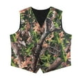 thumbnail image 4 of Garronmavis Cute Green Camo Boys Vest Size 9-10 Lightweight V Neck Adjustable Back Strap Vests Fashion 3-button Single Breasted Closure & 2 Slit Pockets Stylish Fall Winter Clothes, 4 of 7