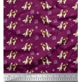 thumbnail image 1 of Soimoi Pink Rayon Fabric Bird,Paw & Cocker Spaniel Dog Decor Fabric Printed Yard 42 Inch Wide, 1 of 3