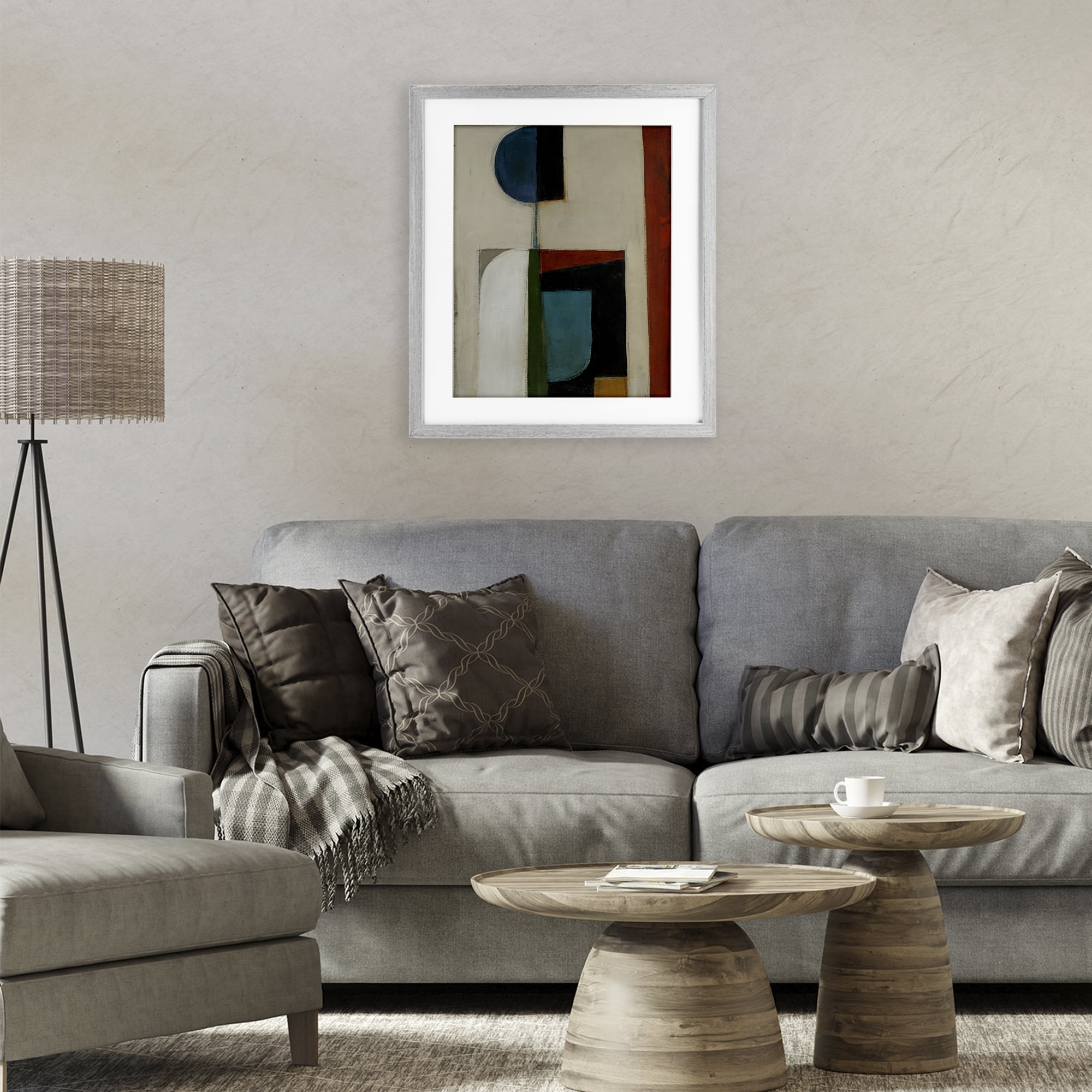 Stupell Industries Balanced Abstract Structure Gray Framed Print Under Glass, design by Kippi Leonard