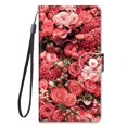 thumbnail image 6 of SaniMore for iPhone 14 Pro 6.1 "2022 PU Leather Case with Card Slots Detchable Lanyard Color Painting Luxury Pattern Flip Kickstand Shcokproof Wallet Case For iPhone 14 Pro 6.1", Rose Garden, 6 of 10