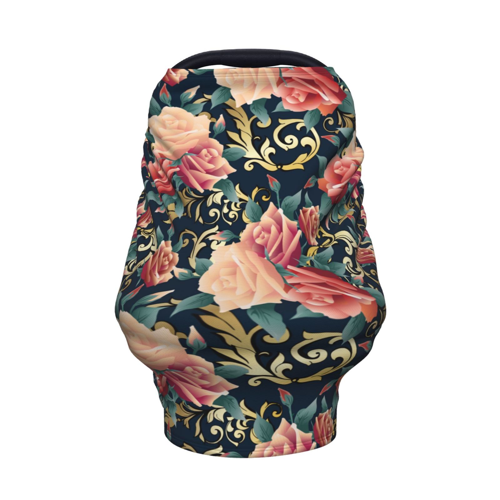 Fotbe Rose Flowers Pattern Car Seat Covers for Babies, Nursing Breastfeeding Cover Infant Carseat Canopy, Soft Stretchy Carrier Cover