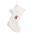 thumbnail image 1 of Christmas Knitted Stocking With Personalised Alphabet Letter Alphabet Knitting Initial White S, 1 of 9