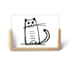 thumbnail image 1 of La sonrisa del gato sentarse línea negra Pantalla de escritorio fotográfica de madera, 1 of 4