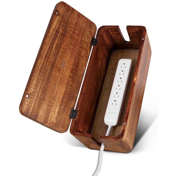 Caja de gestión de cables grande - Caja organizadora de cables y caja de regleta para gestión de cables eléctricos - Ocultador de cables de escritorio y gestión de cables de suelo - Almacenamiento y o