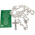 thumbnail image 4 of Irish Wedding Rosary Set Glass Beads Metal Holy Trinity Crucifix with Prayer Card Blessing for Marriage in a Drawstring Bag, 4 of 8