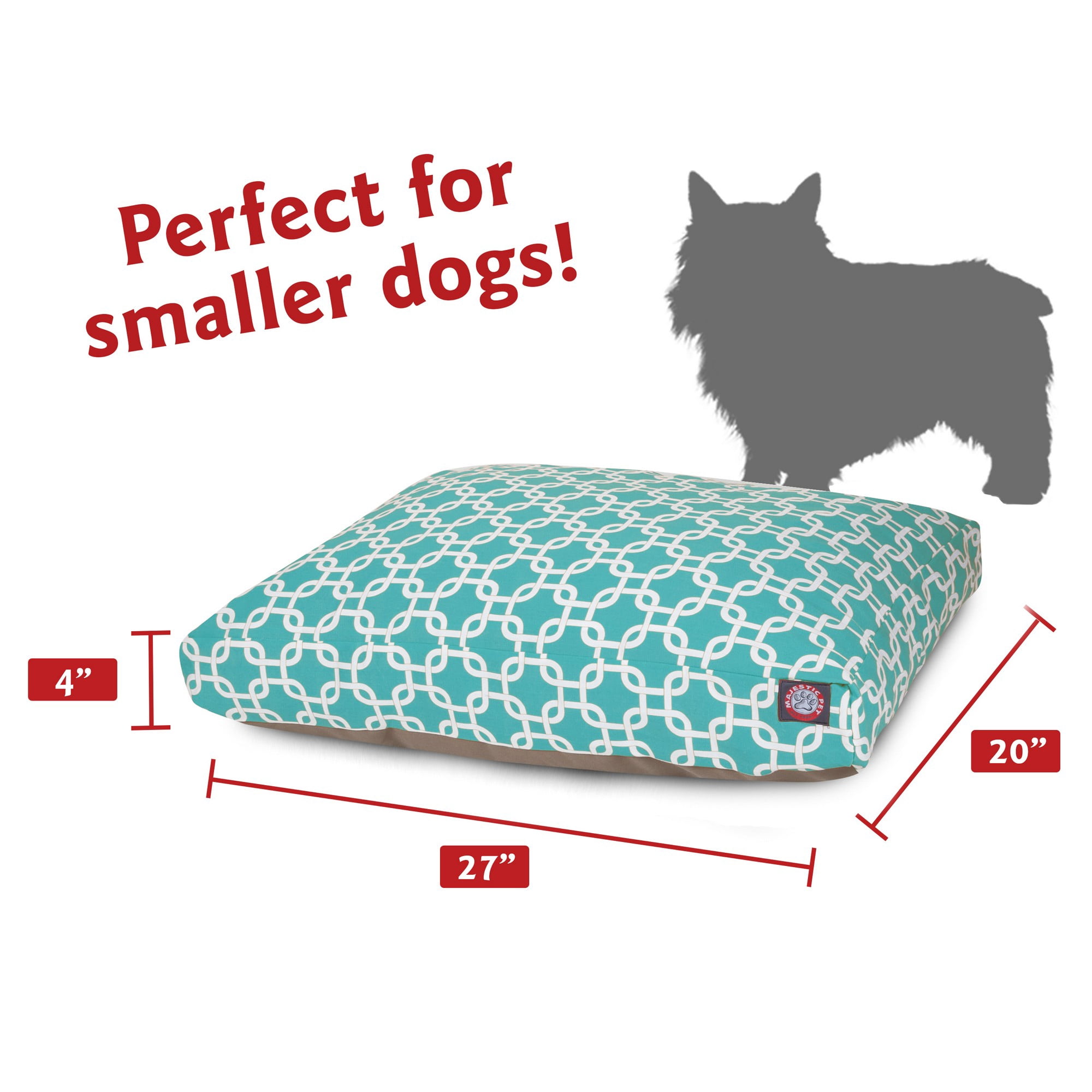 Majestic Pet | Links Shredded Memory Foam Rectangle Pet Bed For Dogs, Removable Cover, Teal, Small