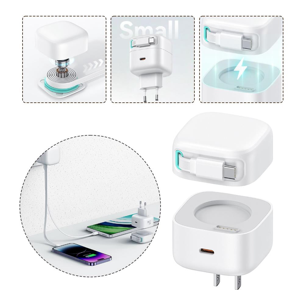 35W GAN Fast PD Charger USB C Ports Retractable Type C Cable TGY