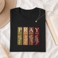 thumbnail image 4 of Jollimate Pray For It About It Around It Over It Graphic T-Shirt, Floral Christian Faith Women's Shirt, 4 of 6