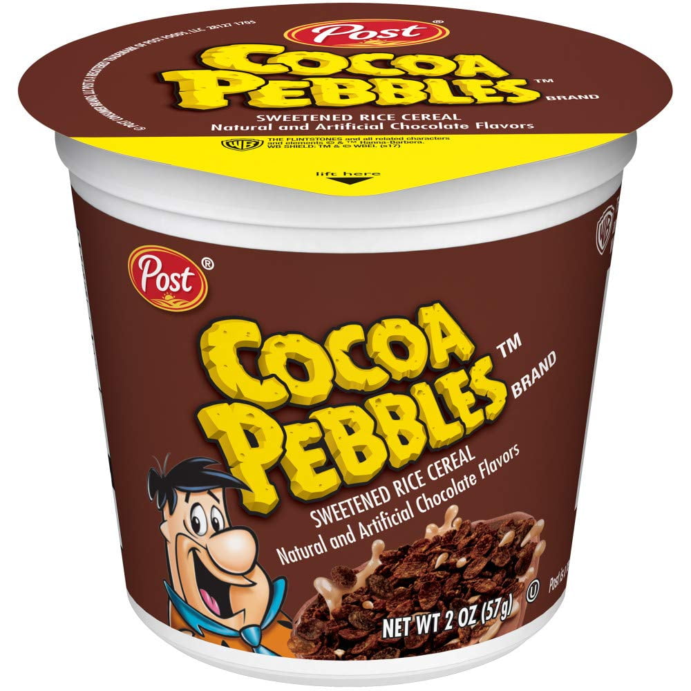 Post Cocoa PEBBLES Breakfast Cereal, Portable Individual Cereal Cups To