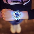 thumbnail image 5 of Geneva LED Backlight Sport Waterproof Quartz Wrist Watches Mens Leather Watch Band Watches for Nurses Women Talking Watches for Women plus Size Watches for Larger Wrists Women Hour Watch Leather Band, 5 of 7