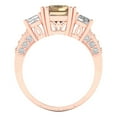 thumbnail image 4 of 4.27 ct Emerald Cut Yellow Moissanite 3 Stone 18K Rose Gold Womens Engagement Ring, 4 of 5
