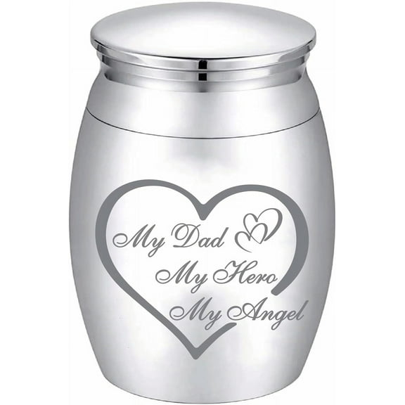 Heart Mini Cremation Urns Small Keepsake Urn Human Ashes Holder Alloy Set Funeral Ash Urn Miniature Burial Funeral Container for Memorial Female Family Friends Pets 1.6 x 1.2Inch(Silvery) diy
