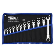 Hyper Tough 12-Piece Metric Flex Head Ratchet Wrench Tool Set, Hand Tools
