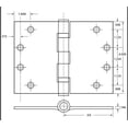 thumbnail image 3 of Hinge Outlet Charnière à Grand Ouverture avec Dégagement à 180 Degrés - 4,5 Pouces x 6 Pouces, Robuste, Résistante à la Rouille - Design à Roulement à Billes (Chrome Satiné, Lot de 2), 3 of 6