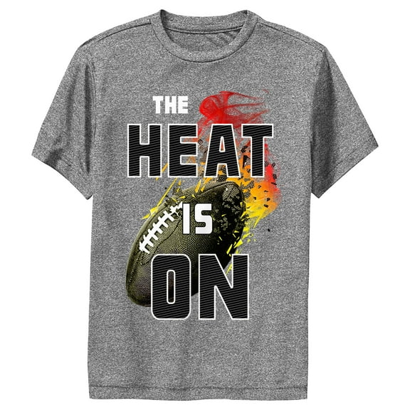 Boy's Lost Gods The Heat Is on Football Performance Graphic Tee Charcoal Heather X Large