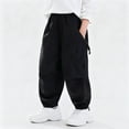 thumbnail image 5 of Boys Sweatpants Fashion Elastic Waisted Cargo Pants Trousers Loose Cotton Joggers with Pockets Kids Clothes Size 3-15, 5 of 6