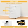 thumbnail image 2 of Dextrus Rolling File Cabinet Heavy Duty Mobile Storage Filing Cabinet 3 Drawers For A4 Paper, 2 of 5