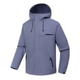 thumbnail image 5 of Fiaer,Womens Oversized Softshell Jackets with Pockets,Ladies Full Zip Waterproof Windbreaker Hooded Tops for Outdoor Activity Hiking Travel Purple XL, 5 of 6